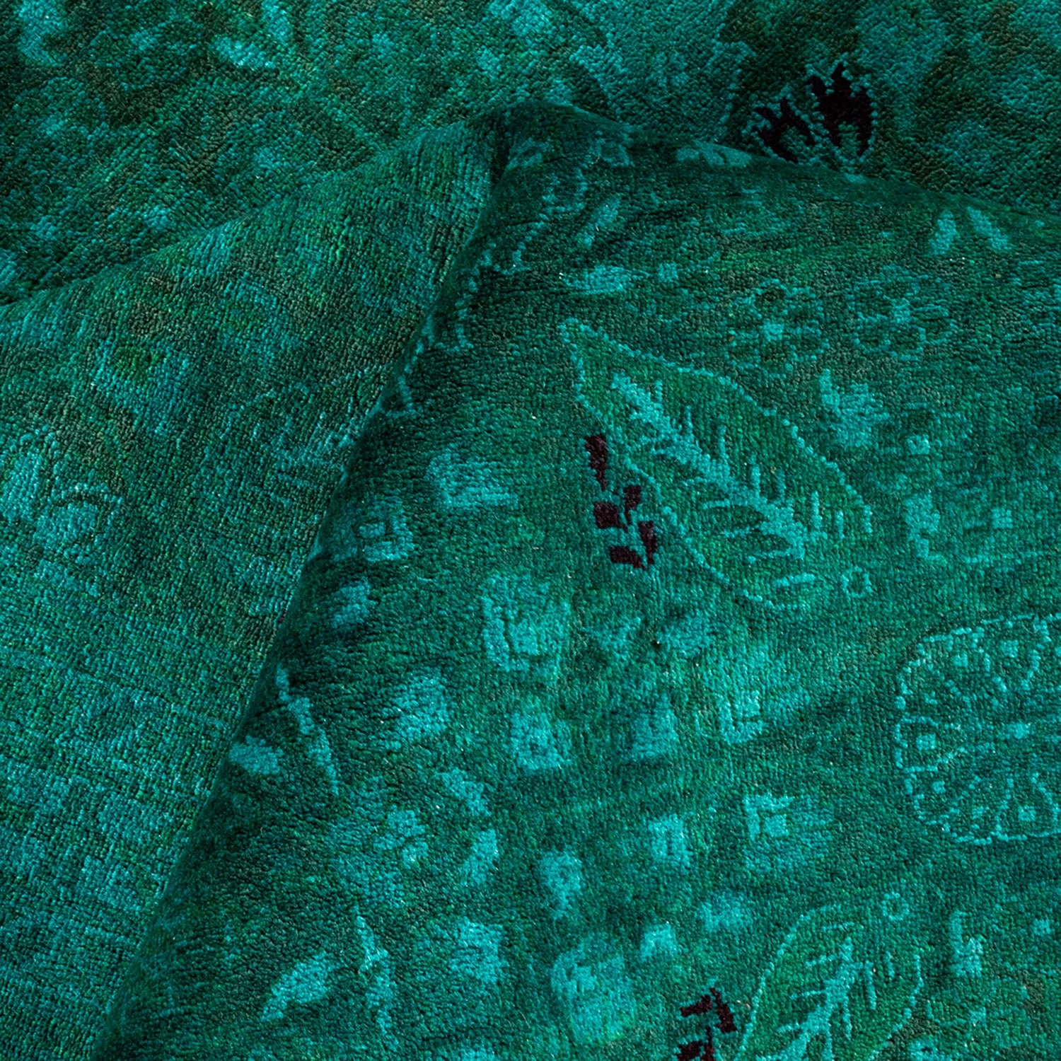 Green Overdyed Wool Rug - 10'2" X 13'6" 7 Green Overdyed Wool Rug - 10'2" X 13'6" - Image 5