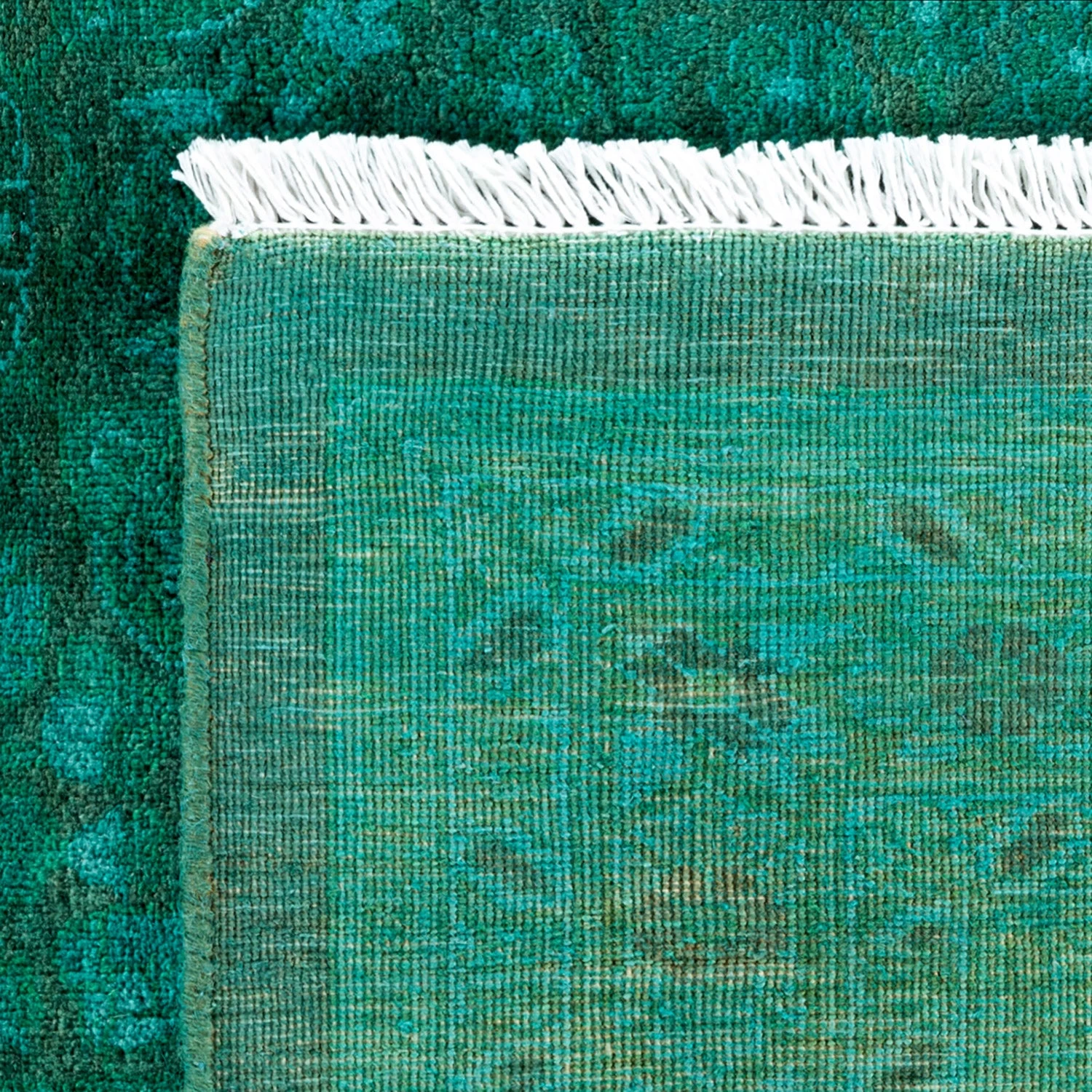 Green Overdyed Wool Rug - 10'2" X 13'6" 9 Green Overdyed Wool Rug - 10'2" X 13'6" - Image 7
