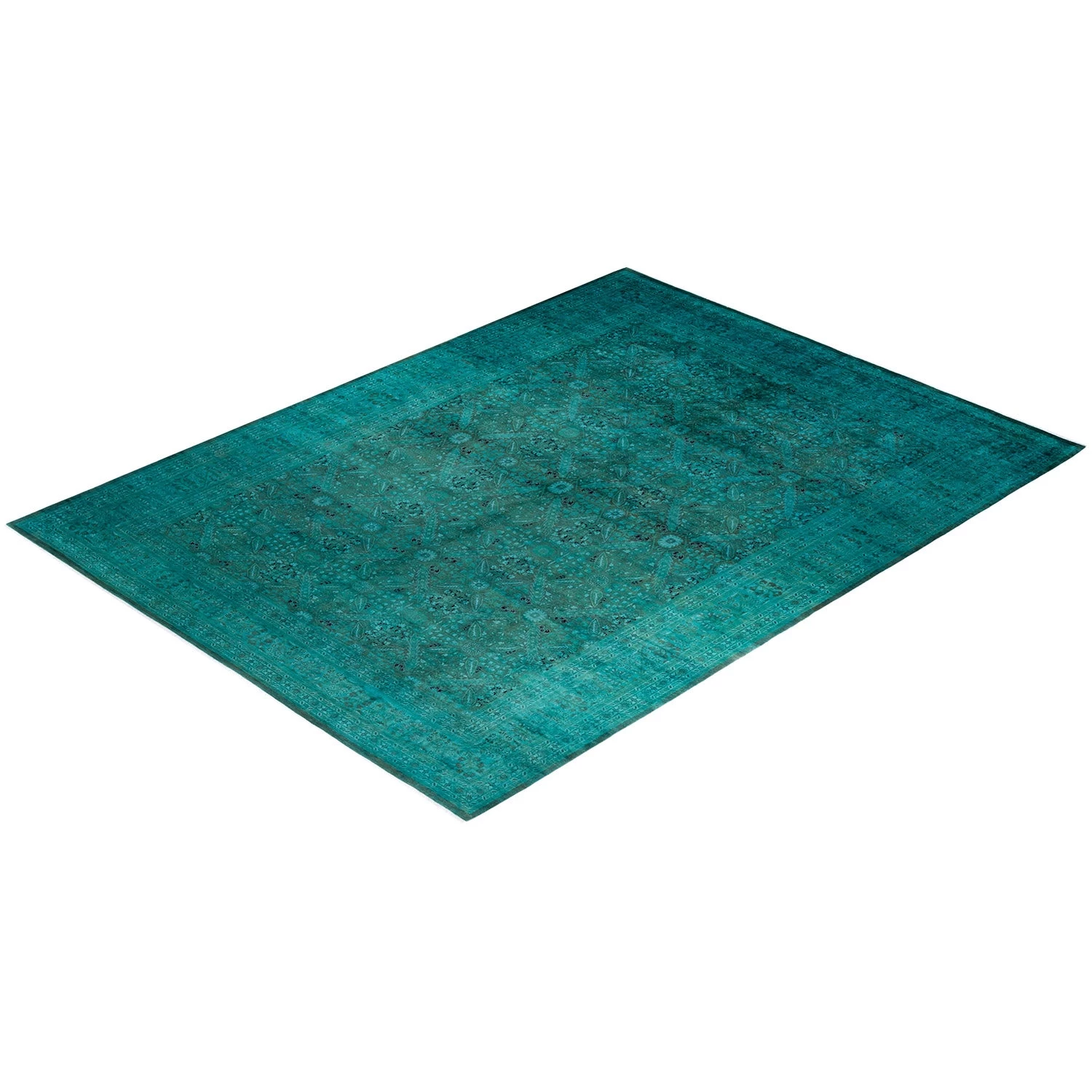 Green Overdyed Wool Rug - 10'2" X 13'6" 10 Green Overdyed Wool Rug - 10'2" X 13'6" - Image 8