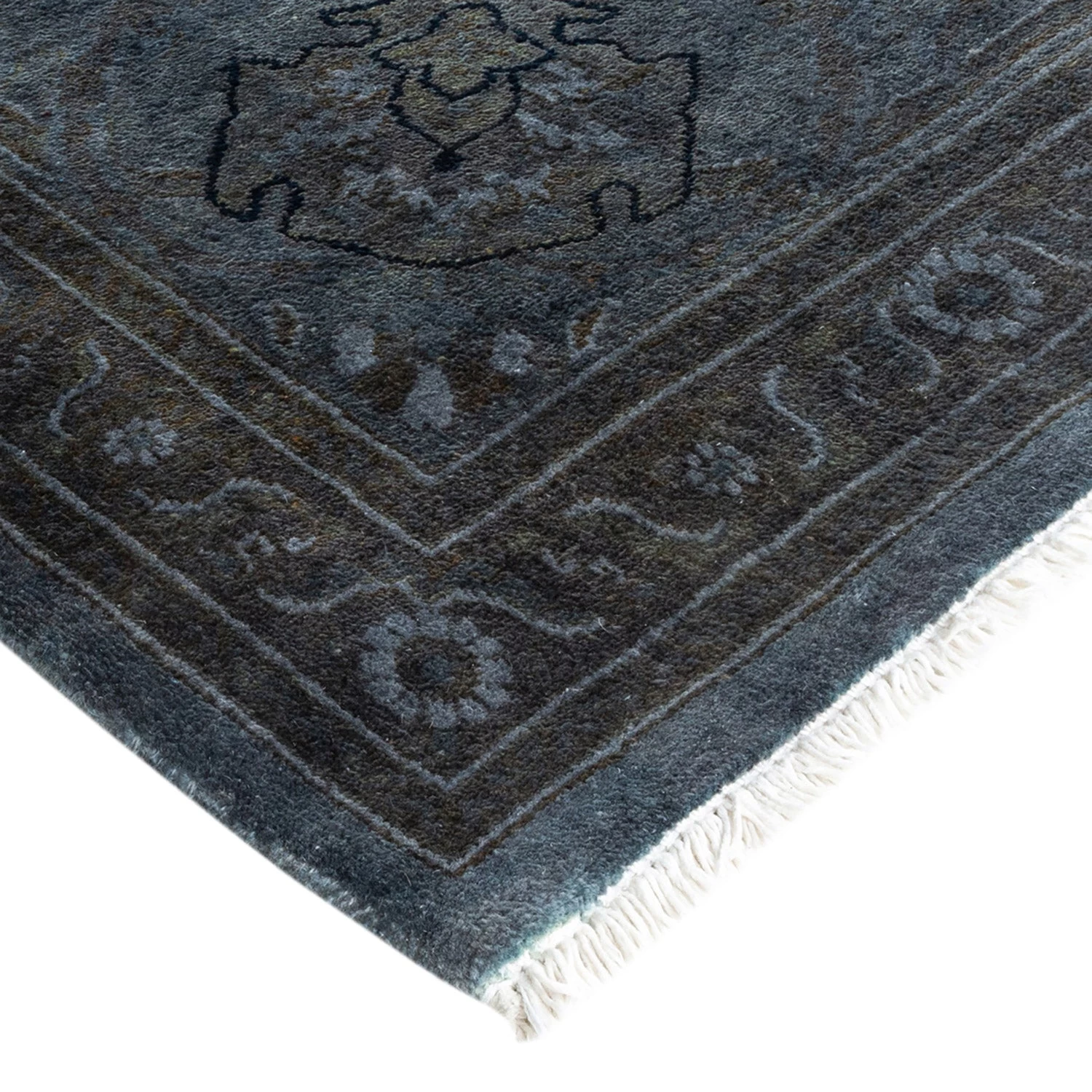 Grey Overdyed Wool Rug - 8'1" X 10'1" 5 Grey Overdyed Wool Rug - 8'1" X 10'1" - Image 3