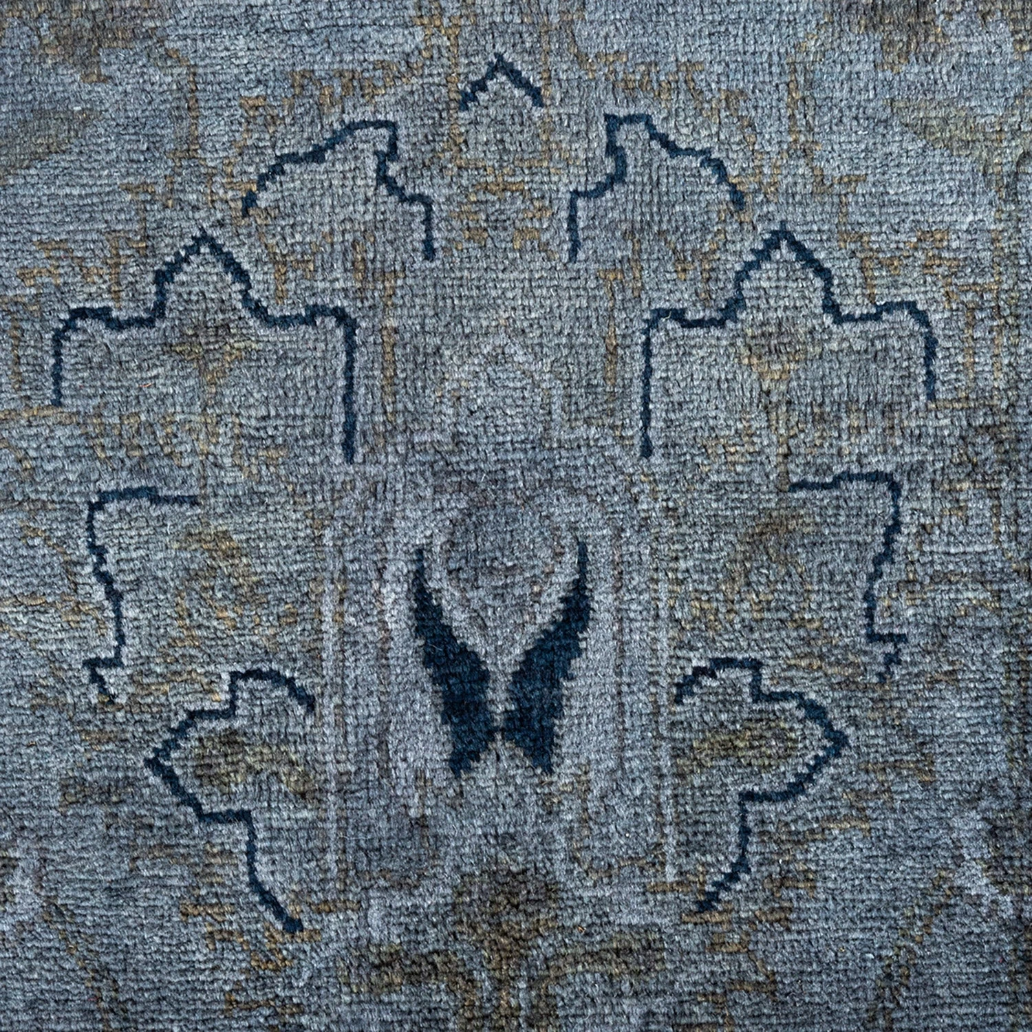 Grey Overdyed Wool Rug - 8'1" X 10'1" 6 Grey Overdyed Wool Rug - 8'1" X 10'1" - Image 4
