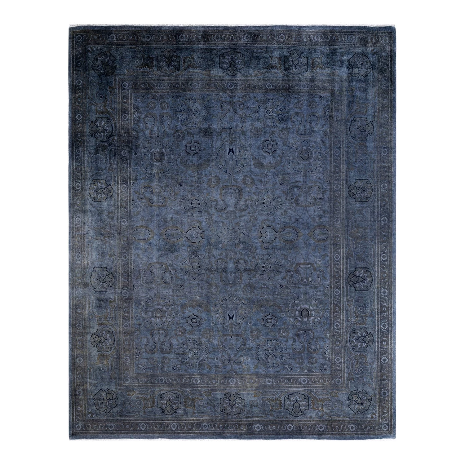 Grey Overdyed Wool Rug - 8'1" X 10'1" 3 Grey Overdyed Wool Rug - 8'1" X 10'1"
