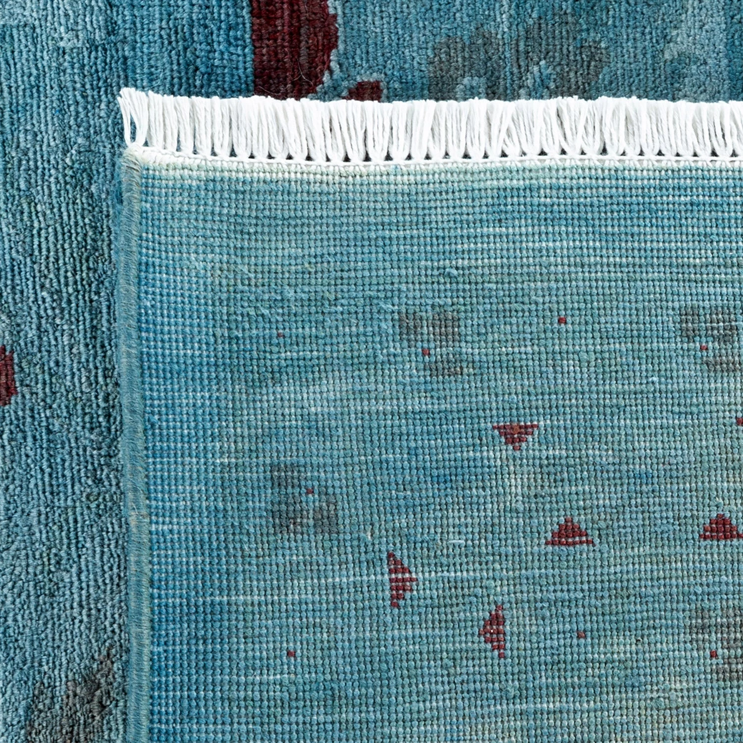 Blue Overdyed Wool Rug - 9'1" X 12'3" 9 Blue Overdyed Wool Rug - 9'1" X 12'3" - Image 7