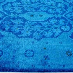Blue Overdyed Wool Runner - 2'6" X 12'5" 11 Blue Overdyed Wool Runner - 2'6" X 12'5" -Home Comprehensive Shop 3029390 1