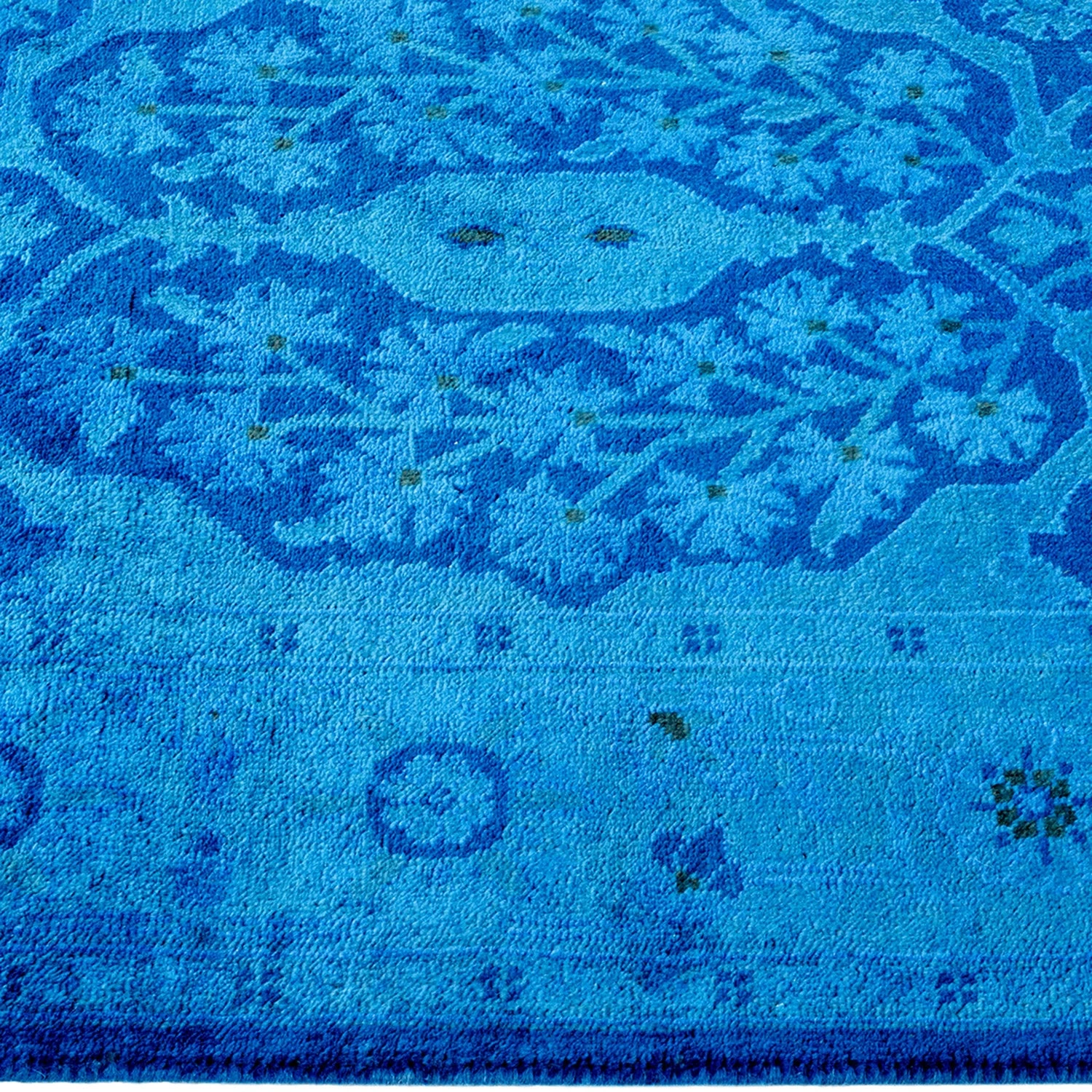 Blue Overdyed Wool Runner - 2'6" X 12'5" 4 Blue Overdyed Wool Runner - 2'6" X 12'5" - Image 2
