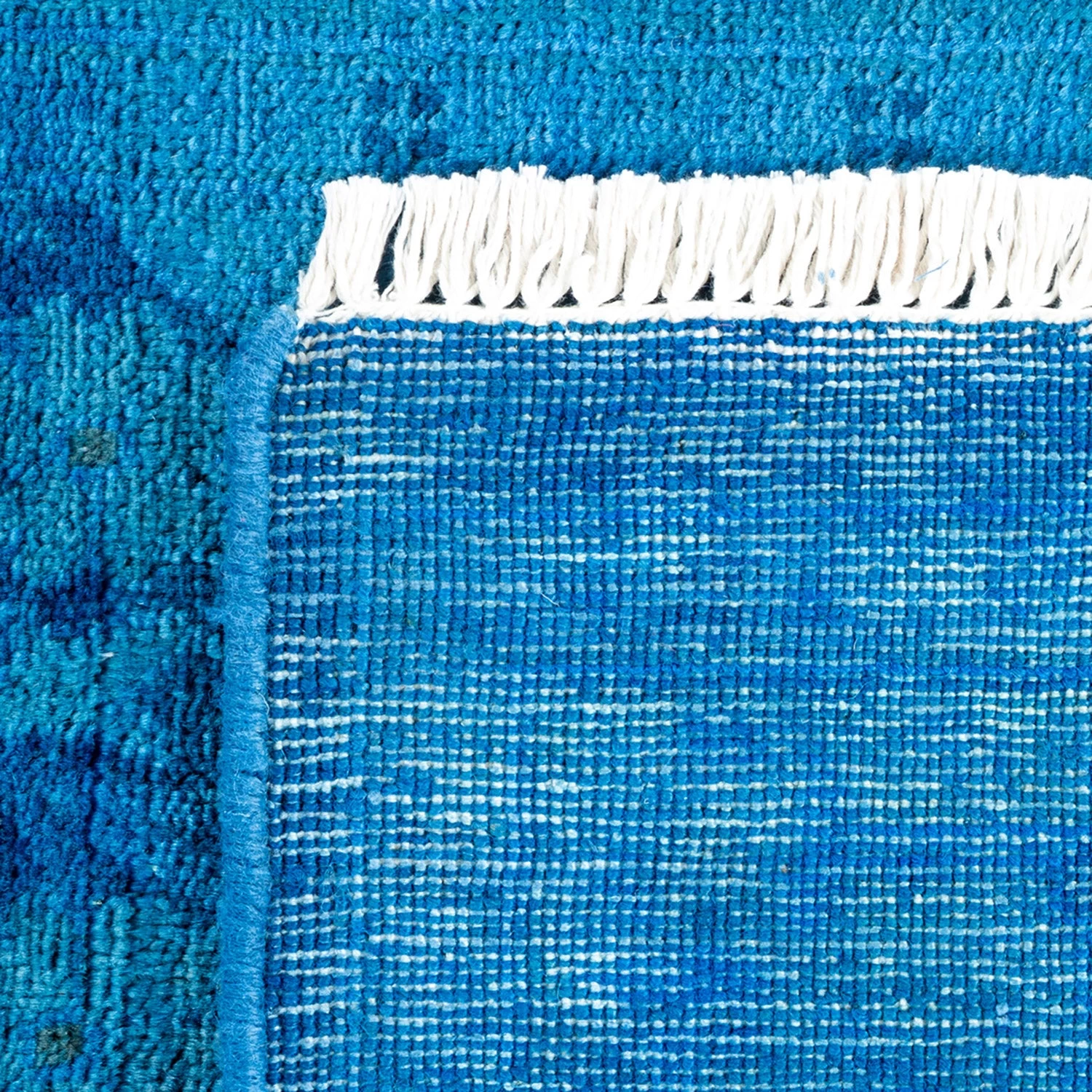 Blue Overdyed Wool Runner - 2'6" X 12'5" 9 Blue Overdyed Wool Runner - 2'6" X 12'5" - Image 7