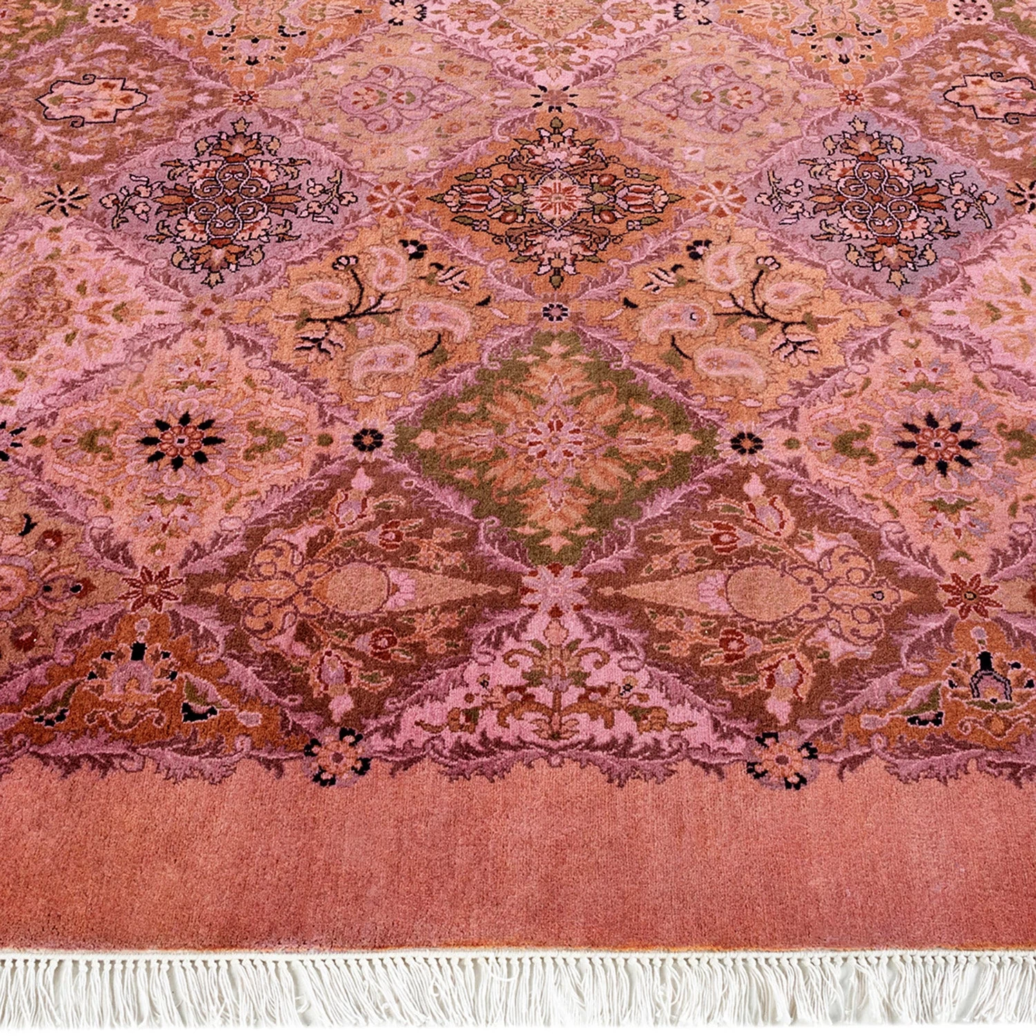 Pink Overdyed Wool Octagan Rug - 7'1" X 7'1" 4 Pink Overdyed Wool Octagan Rug - 7'1" X 7'1" - Image 2
