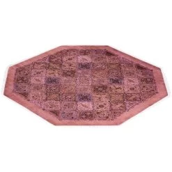 Pink Overdyed Wool Octagan Rug - 7'1" X 7'1" 17 Pink Overdyed Wool Octagan Rug - 7'1" X 7'1" -Home Comprehensive Shop 3029393 8