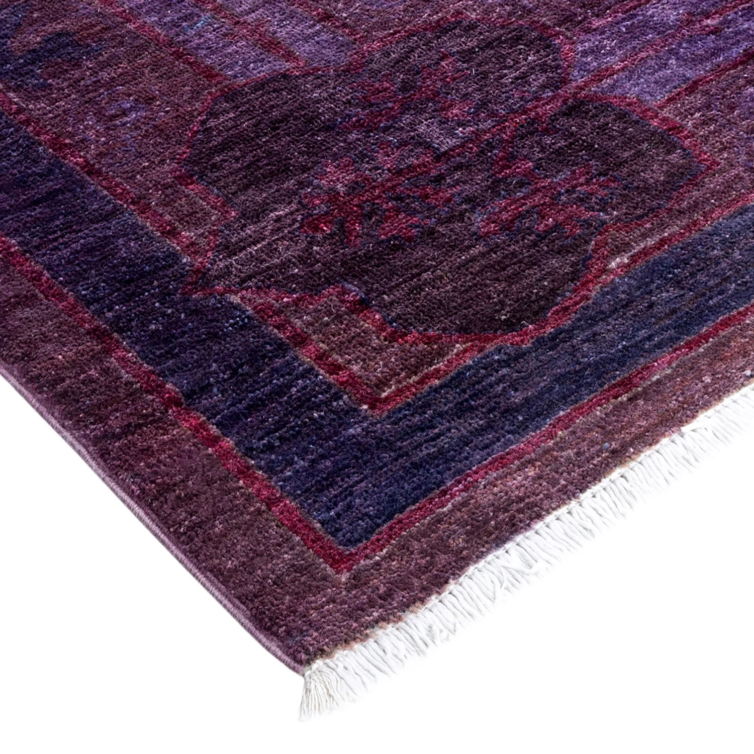 Purple Overdyed Wool Rug - 9'2" X 11'7" 5 Purple Overdyed Wool Rug - 9'2" X 11'7" - Image 3