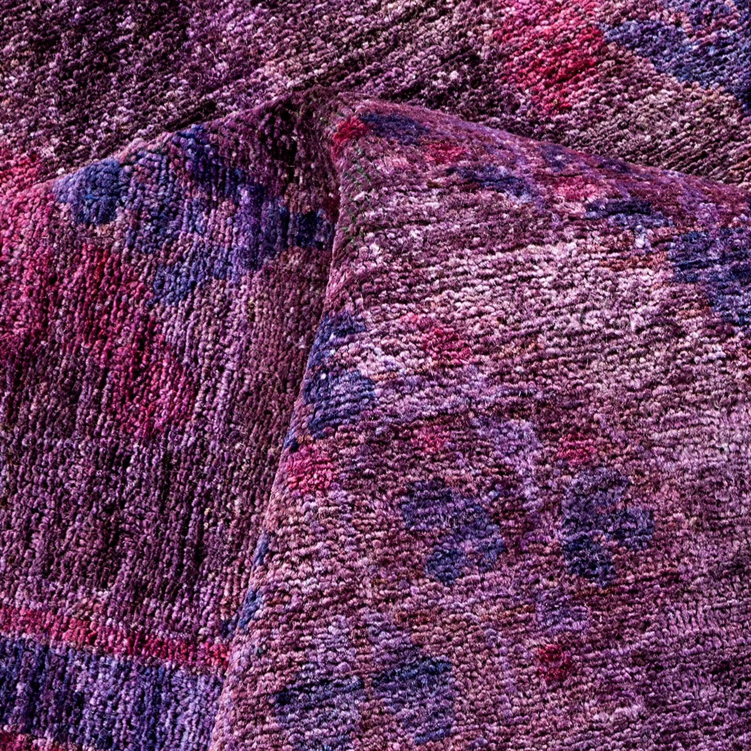 Purple Overdyed Wool Rug - 9'2" X 11'7" 7 Purple Overdyed Wool Rug - 9'2" X 11'7" - Image 5