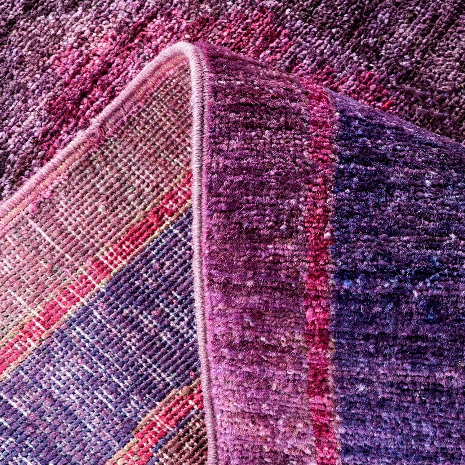Purple Overdyed Wool Rug - 9'2" X 11'7" 8 Purple Overdyed Wool Rug - 9'2" X 11'7" - Image 6
