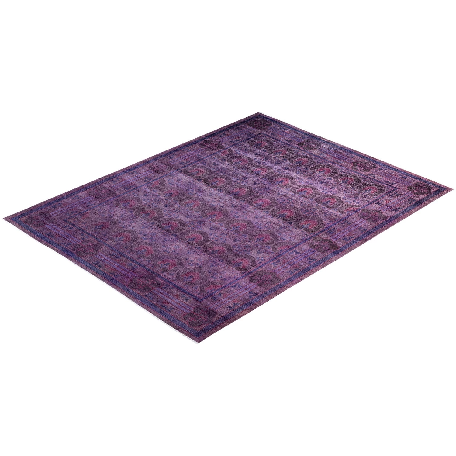 Purple Overdyed Wool Rug - 9'2" X 11'7" 10 Purple Overdyed Wool Rug - 9'2" X 11'7" - Image 8