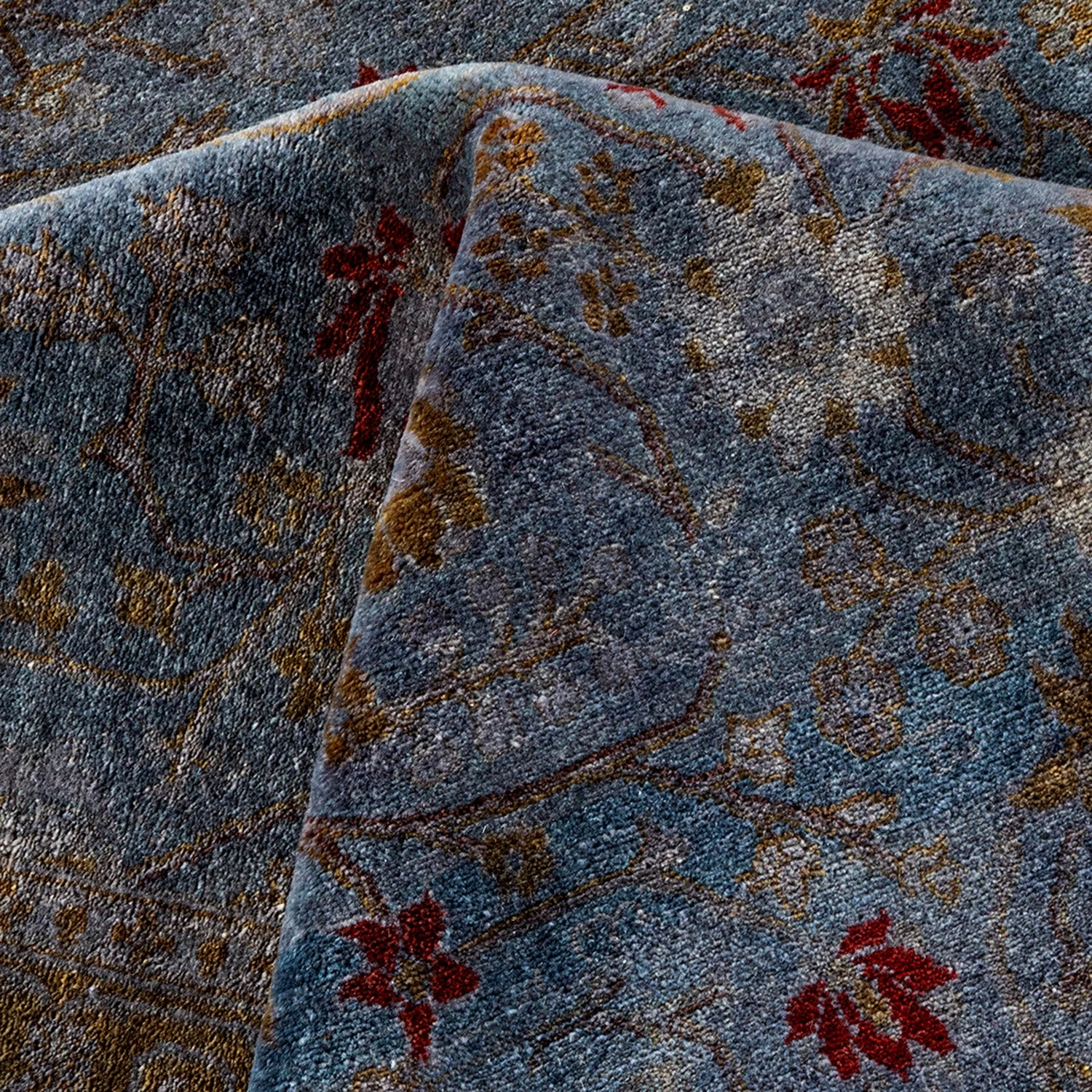 Grey Overdyed Wool Rug - 9'3" X 9'4" 7 Grey Overdyed Wool Rug - 9'3" X 9'4" - Image 5