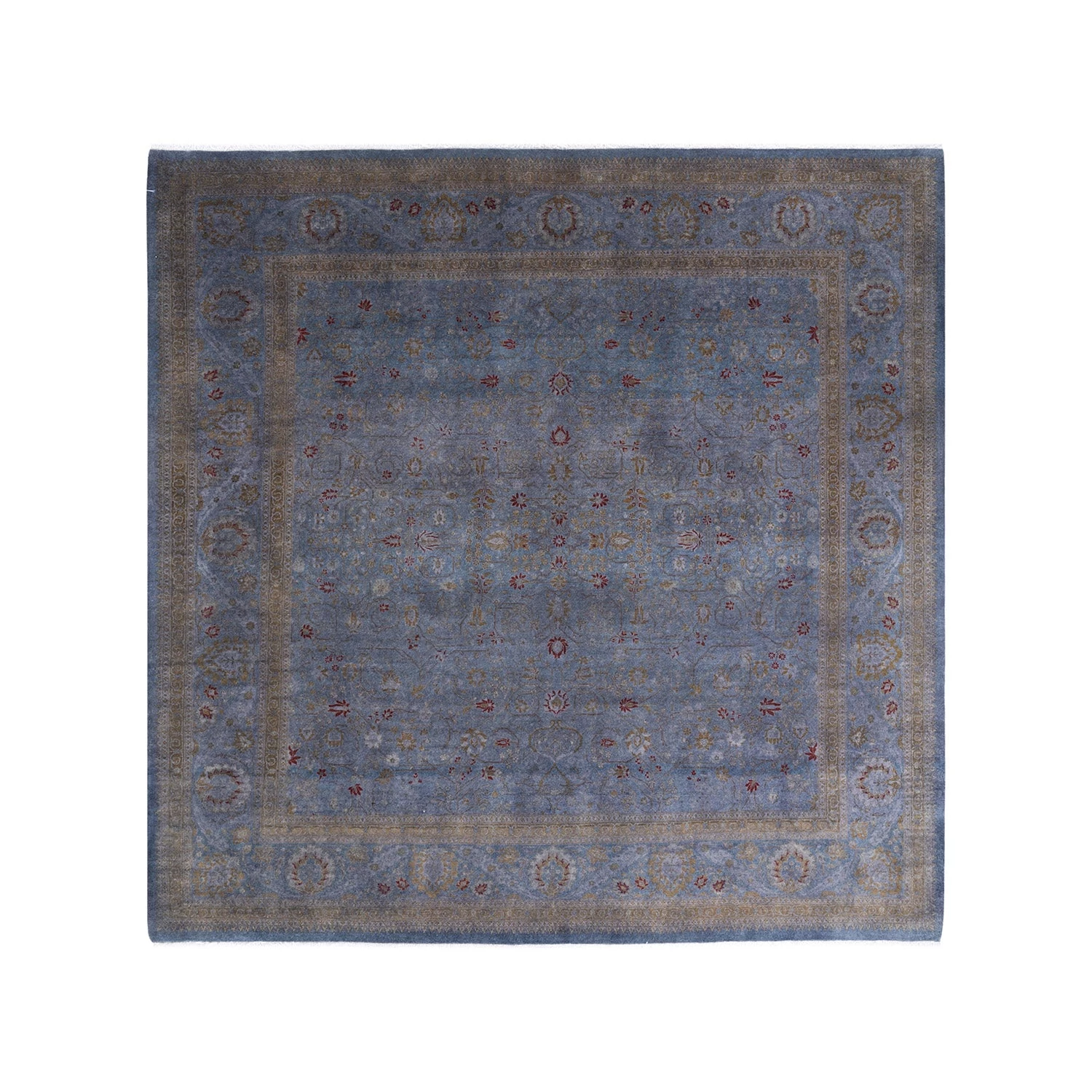 Grey Overdyed Wool Rug - 9'3" X 9'4" 3 Grey Overdyed Wool Rug - 9'3" X 9'4"
