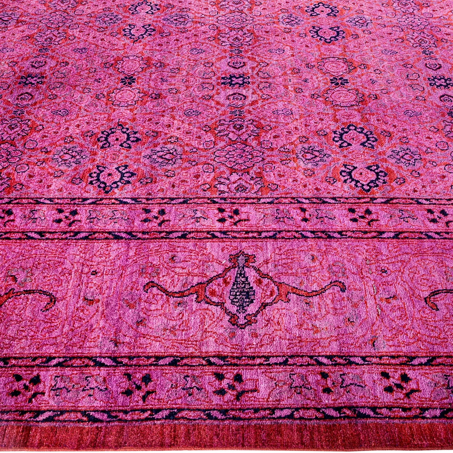 Purple Overdyed Wool Rug - 10'1" X 8'1" 5 Purple Overdyed Wool Rug - 10'1" X 8'1" - Image 3