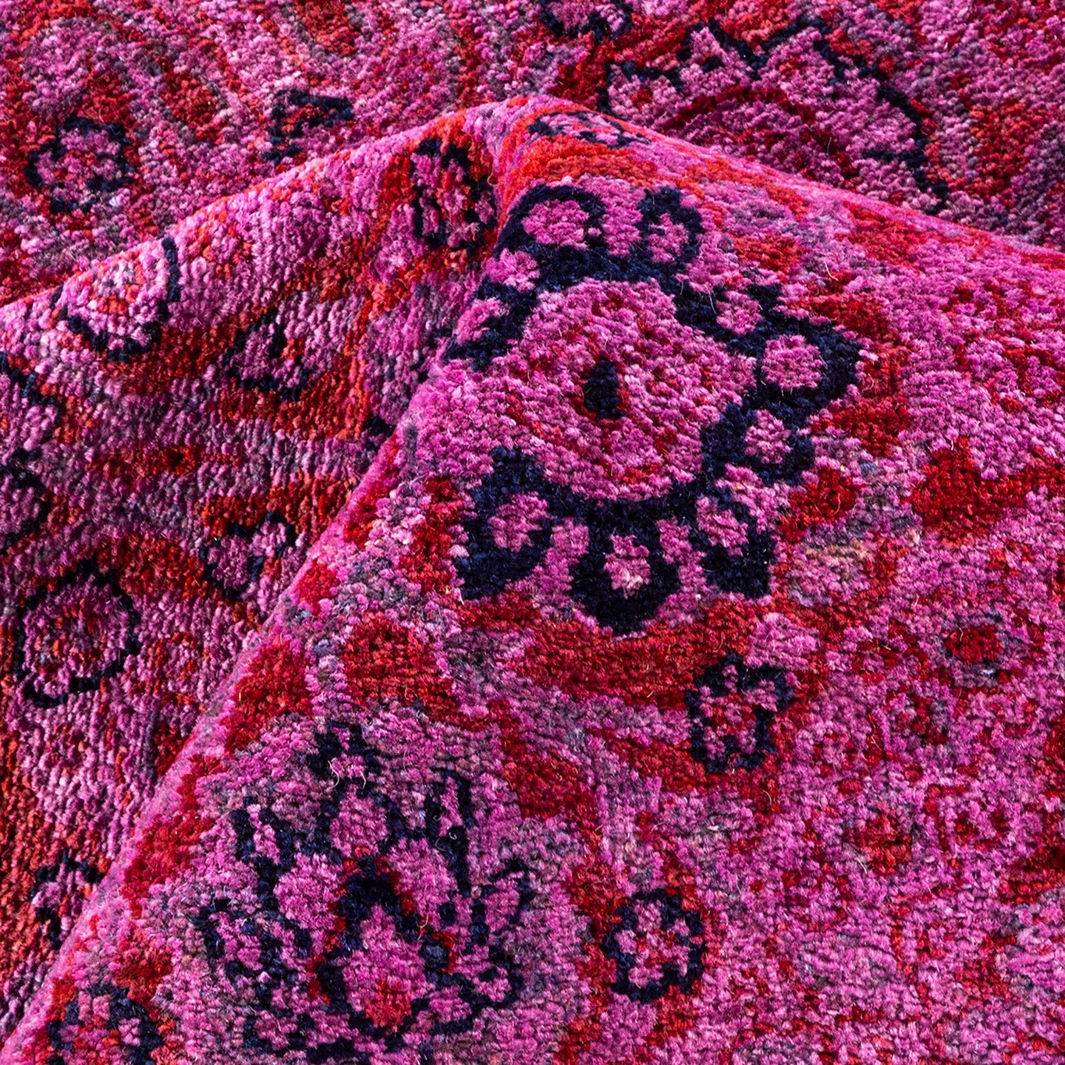 Purple Overdyed Wool Rug - 10'1" X 8'1" 8 Purple Overdyed Wool Rug - 10'1" X 8'1" - Image 6