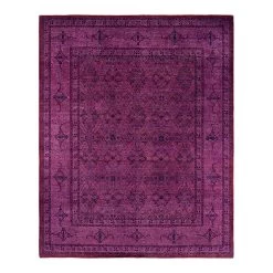 Purple Overdyed Wool Rug - 10'1" X 8'1"