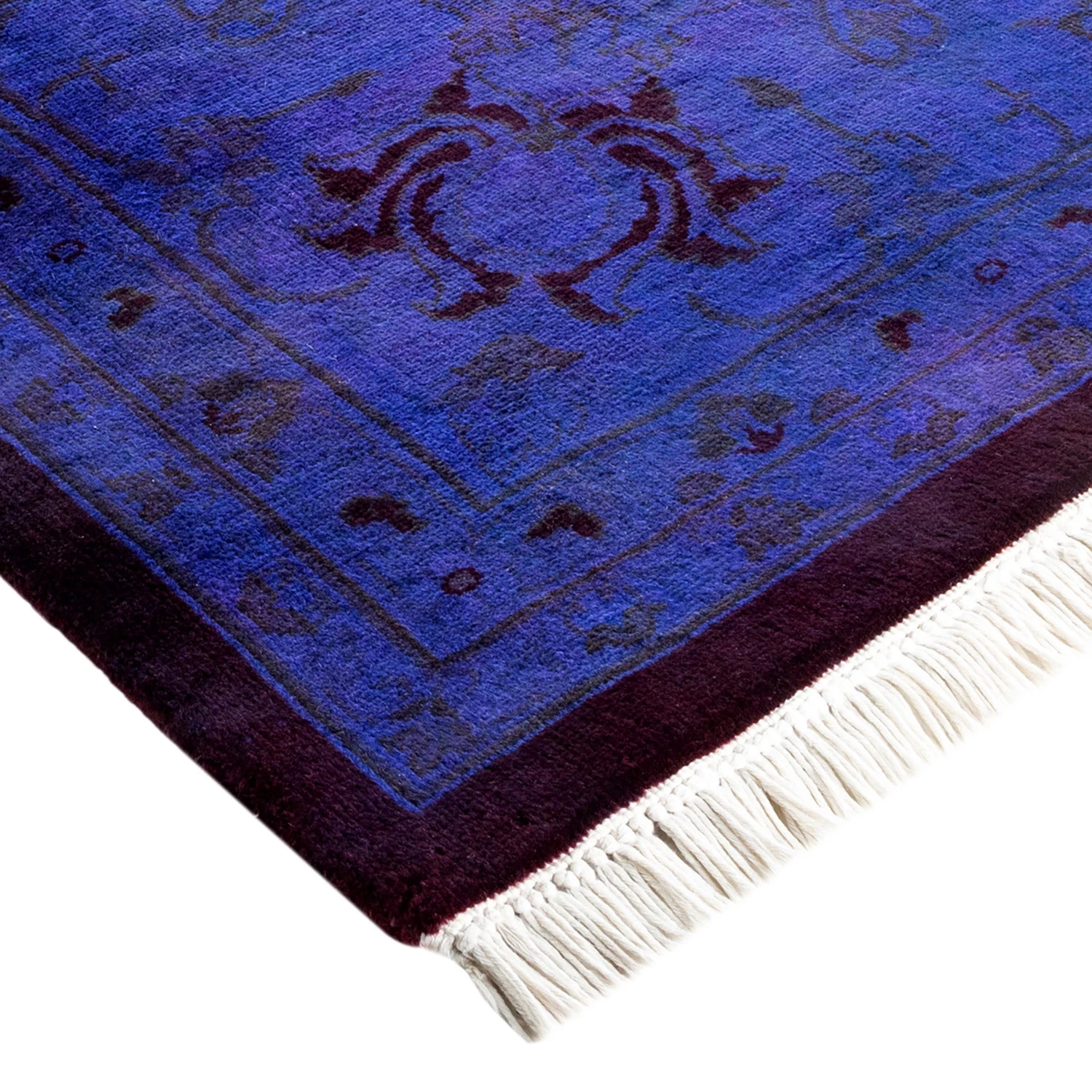 Blue Overdyed Wool Rug - 9'2" X 12'3" 9 Blue Overdyed Wool Rug - 9'2" X 12'3" - Image 7