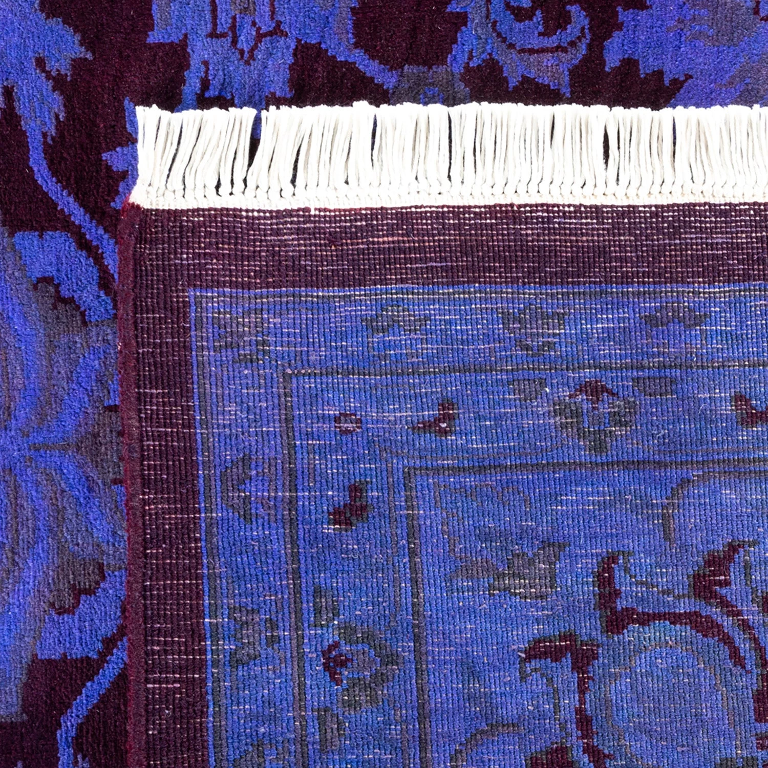 Blue Overdyed Wool Rug - 9'2" X 12'3" 8 Blue Overdyed Wool Rug - 9'2" X 12'3" - Image 6