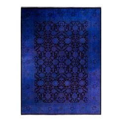 Blue Overdyed Wool Rug - 9'2" X 12'3"