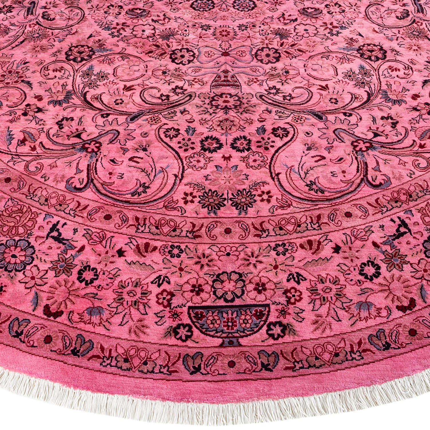Pink Overdyed Wool Rug - 9' X 9'1" 8 Pink Overdyed Wool Rug - 9' X 9'1" - Image 6