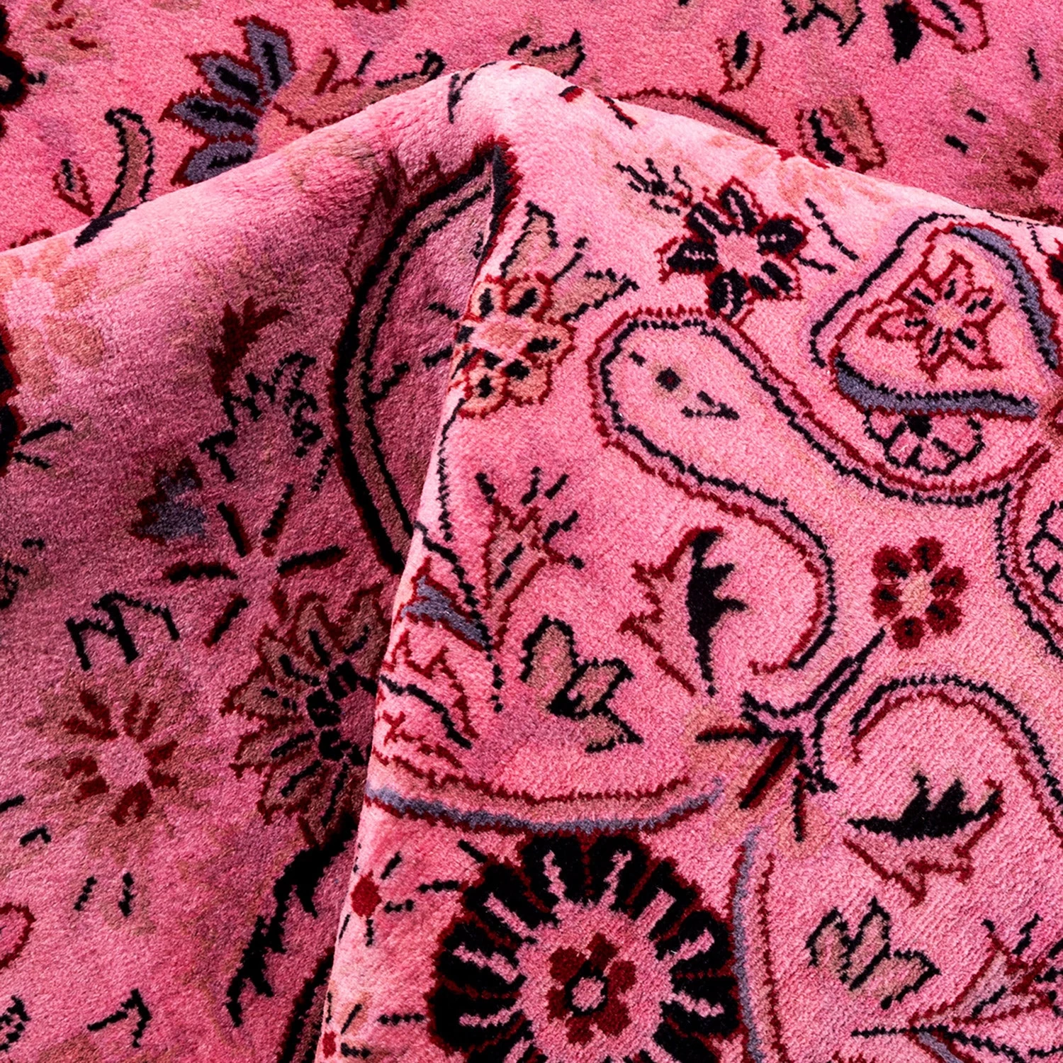 Pink Overdyed Wool Rug - 9' X 9'1" 5 Pink Overdyed Wool Rug - 9' X 9'1" - Image 3