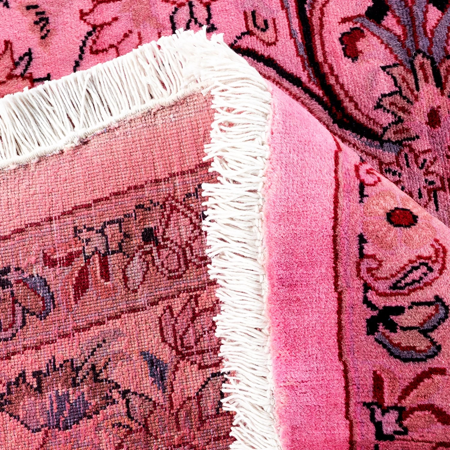 Pink Overdyed Wool Rug - 9' X 9'1" 6 Pink Overdyed Wool Rug - 9' X 9'1" - Image 4