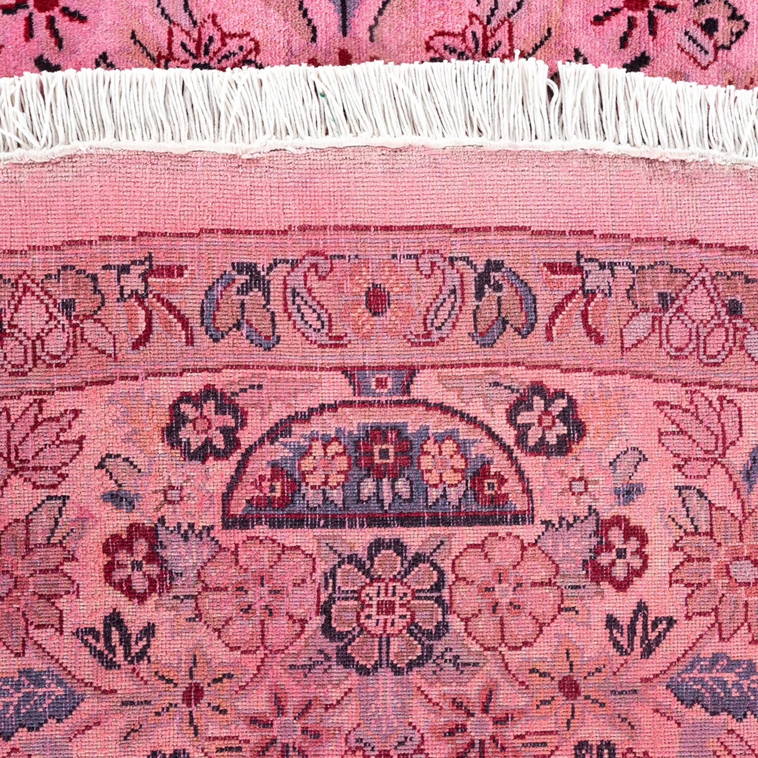 Pink Overdyed Wool Rug - 9' X 9'1" 7 Pink Overdyed Wool Rug - 9' X 9'1" - Image 5