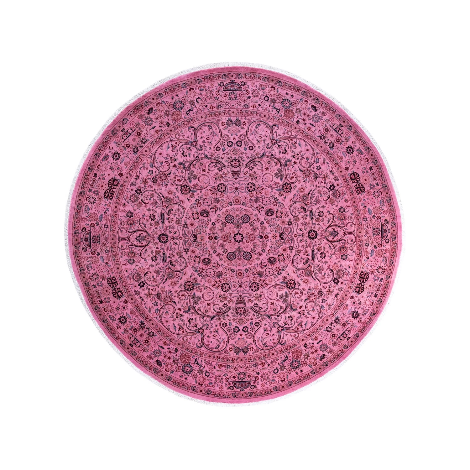 Pink Overdyed Wool Rug - 9' X 9'1" 3 Pink Overdyed Wool Rug - 9' X 9'1"