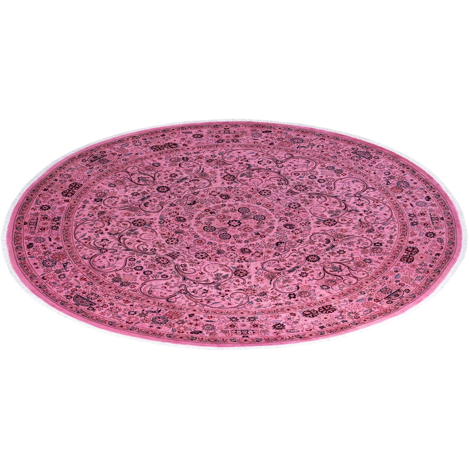 Pink Overdyed Wool Rug - 9' X 9'1" 10 Pink Overdyed Wool Rug - 9' X 9'1" - Image 8