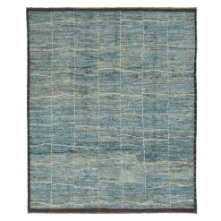 Blue Modern Wool Rug - 8'4'' X 9'7''