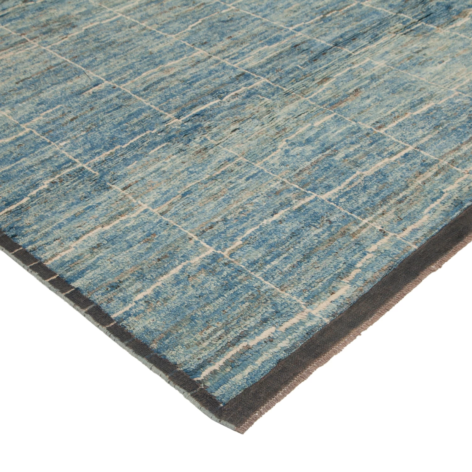 Blue Modern Wool Rug - 8'4'' X 9'7'' 5 Blue Modern Wool Rug - 8'4'' X 9'7'' - Image 3