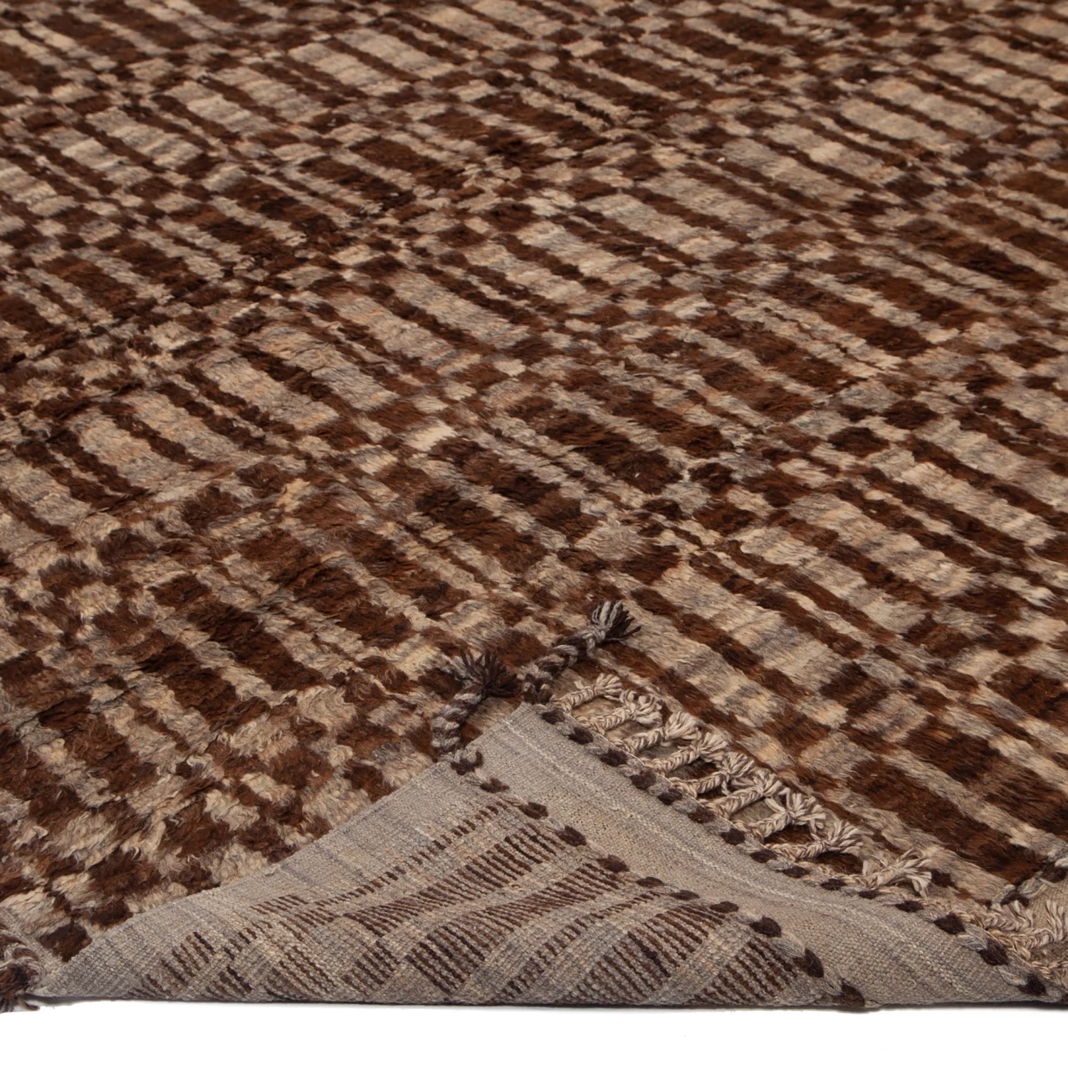 Brown Modern Wool Rug - 10'2'' X 14'5'' 6 Brown Modern Wool Rug - 10'2'' X 14'5'' - Image 4
