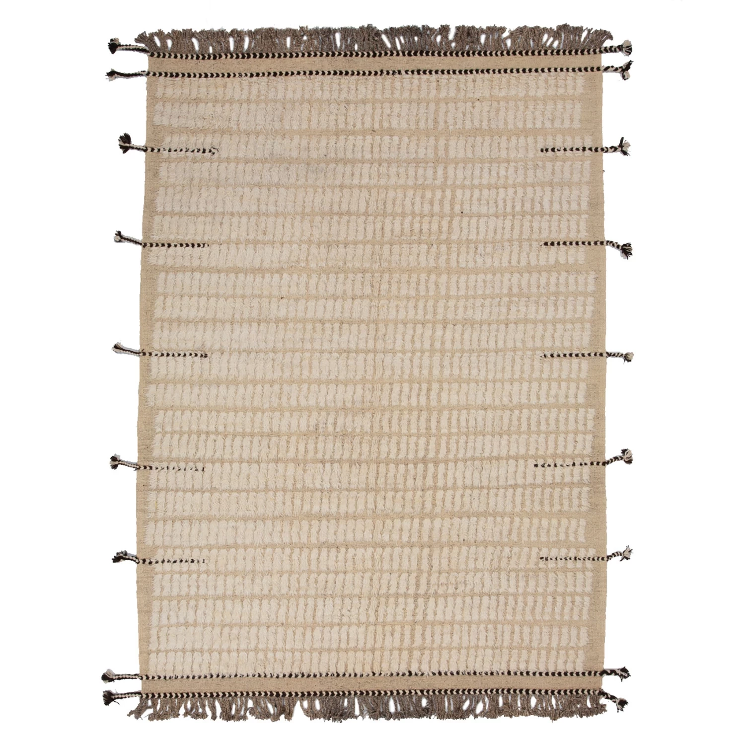 Neutral Moroccan Berber Wool Rug - 7'3" X 10'2" 3 Neutral Moroccan Berber Wool Rug - 7'3" X 10'2"