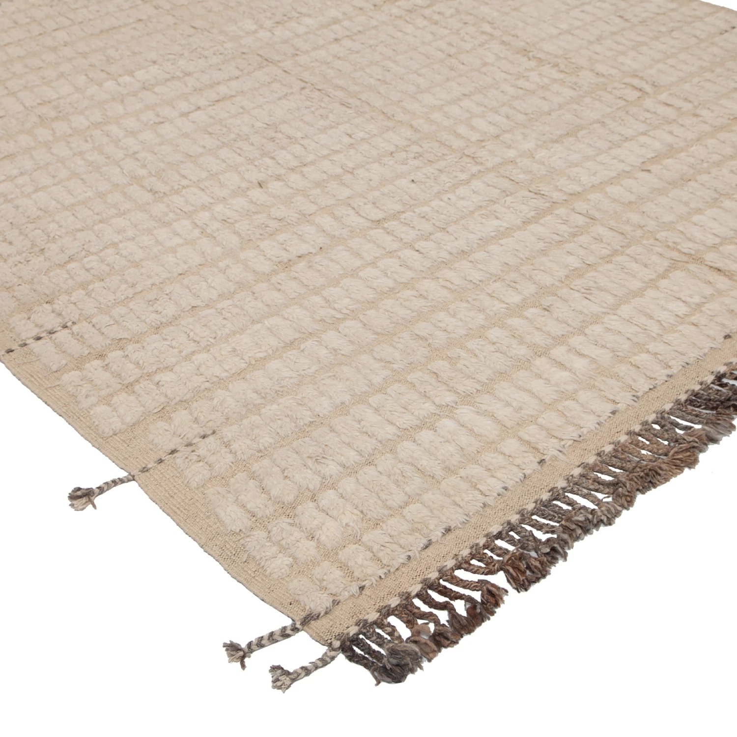Neutral Moroccan Berber Wool Rug - 8'4" X 9'2" 5 Neutral Moroccan Berber Wool Rug - 8'4" X 9'2" - Image 3