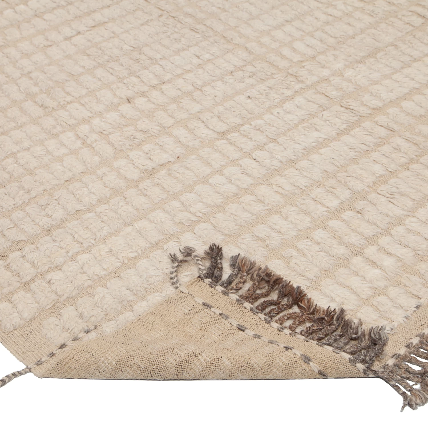 Neutral Moroccan Berber Wool Rug - 8'4" X 9'2" 6 Neutral Moroccan Berber Wool Rug - 8'4" X 9'2" - Image 4