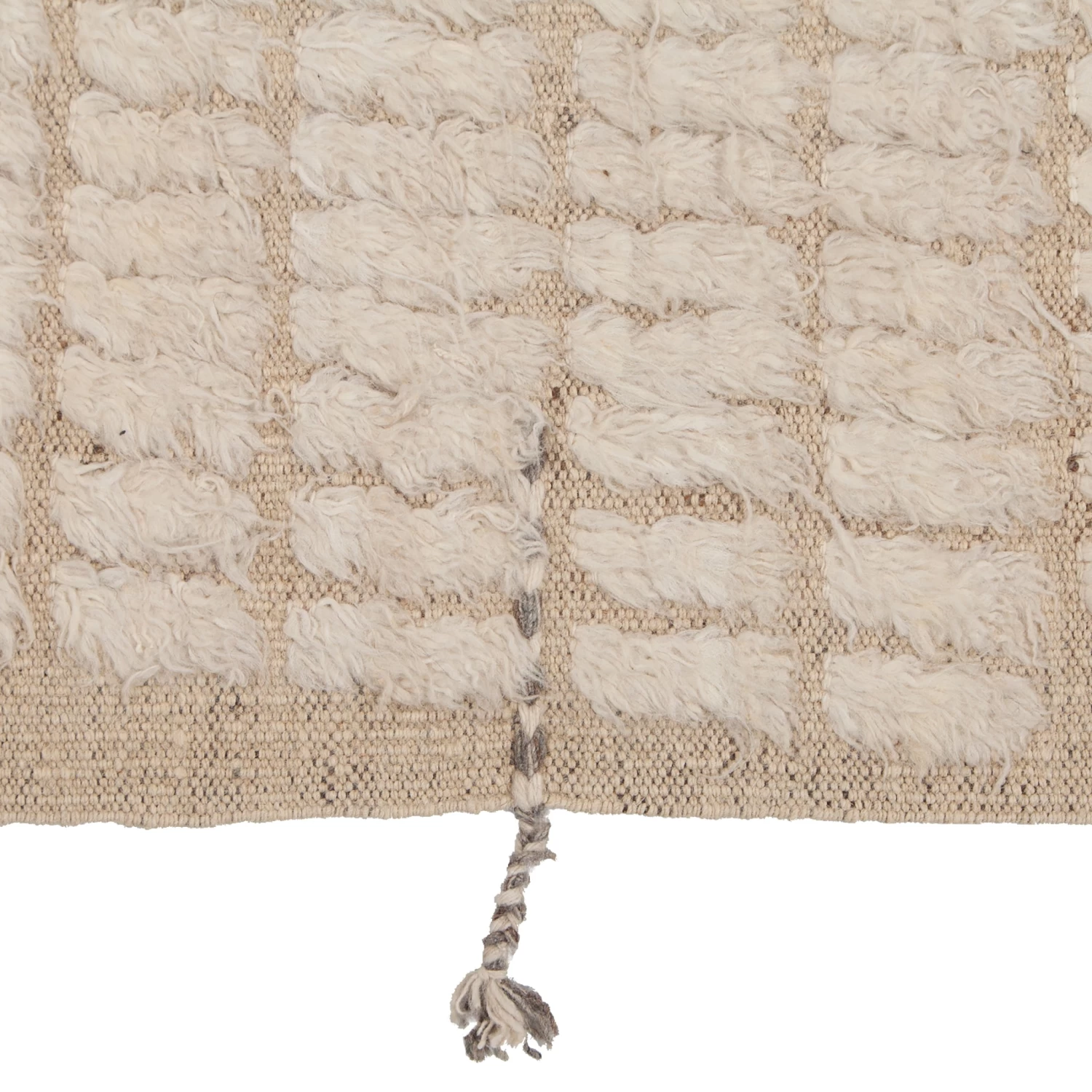 Neutral Moroccan Berber Wool Rug - 8'4" X 9'2" 7 Neutral Moroccan Berber Wool Rug - 8'4" X 9'2" - Image 5