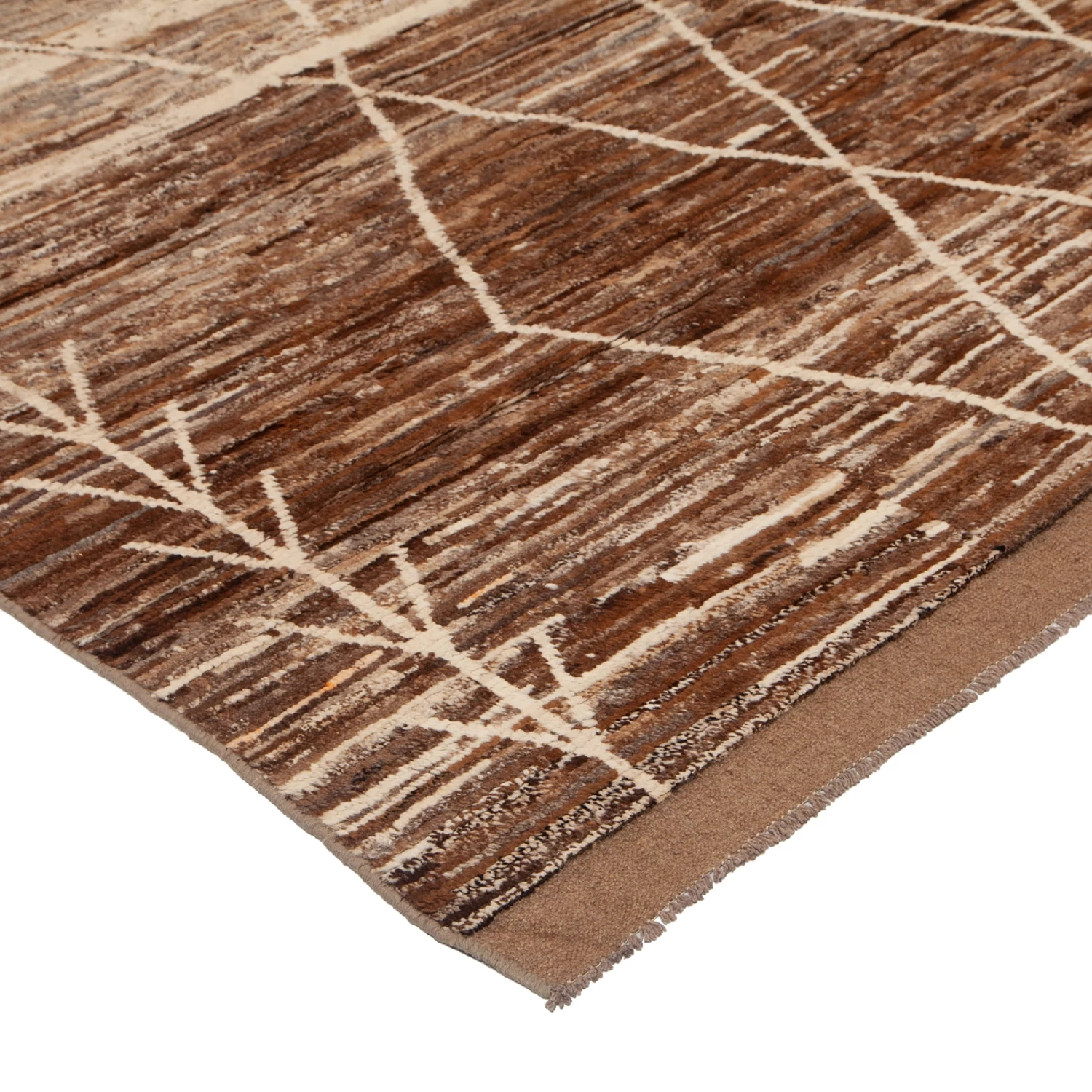 Brown Modern Wool Rug - 9'9'' X 12'5'' 5 Brown Modern Wool Rug - 9'9'' X 12'5'' - Image 3
