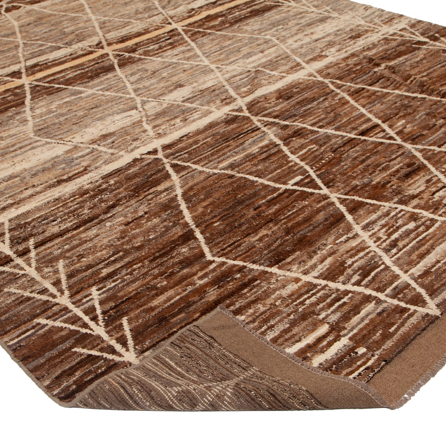Brown Modern Wool Rug - 9'9'' X 12'5'' 6 Brown Modern Wool Rug - 9'9'' X 12'5'' - Image 4