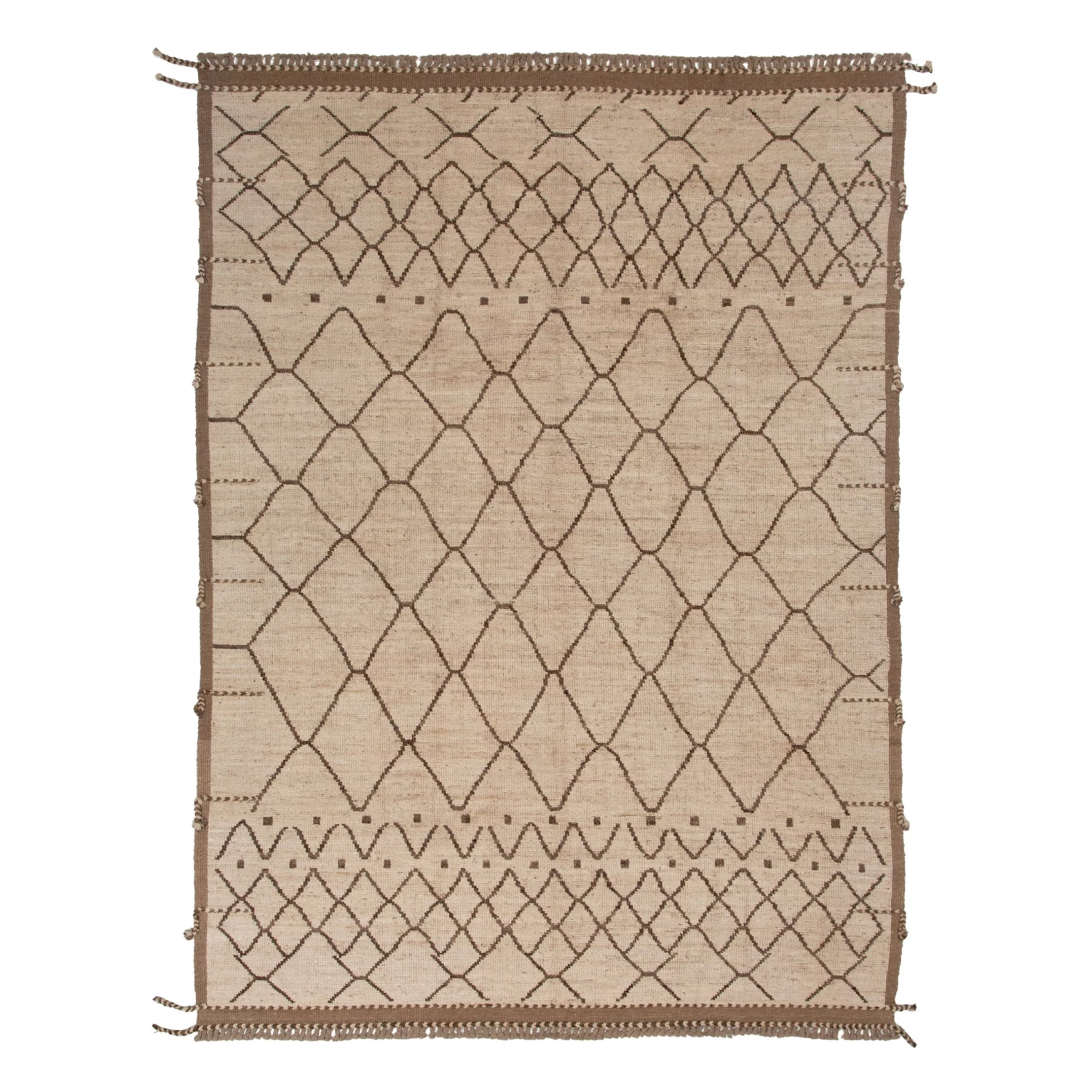 Brown Modern Wool Rug - 10'4'' X 14'3'' 3 Brown Modern Wool Rug - 10'4'' X 14'3''