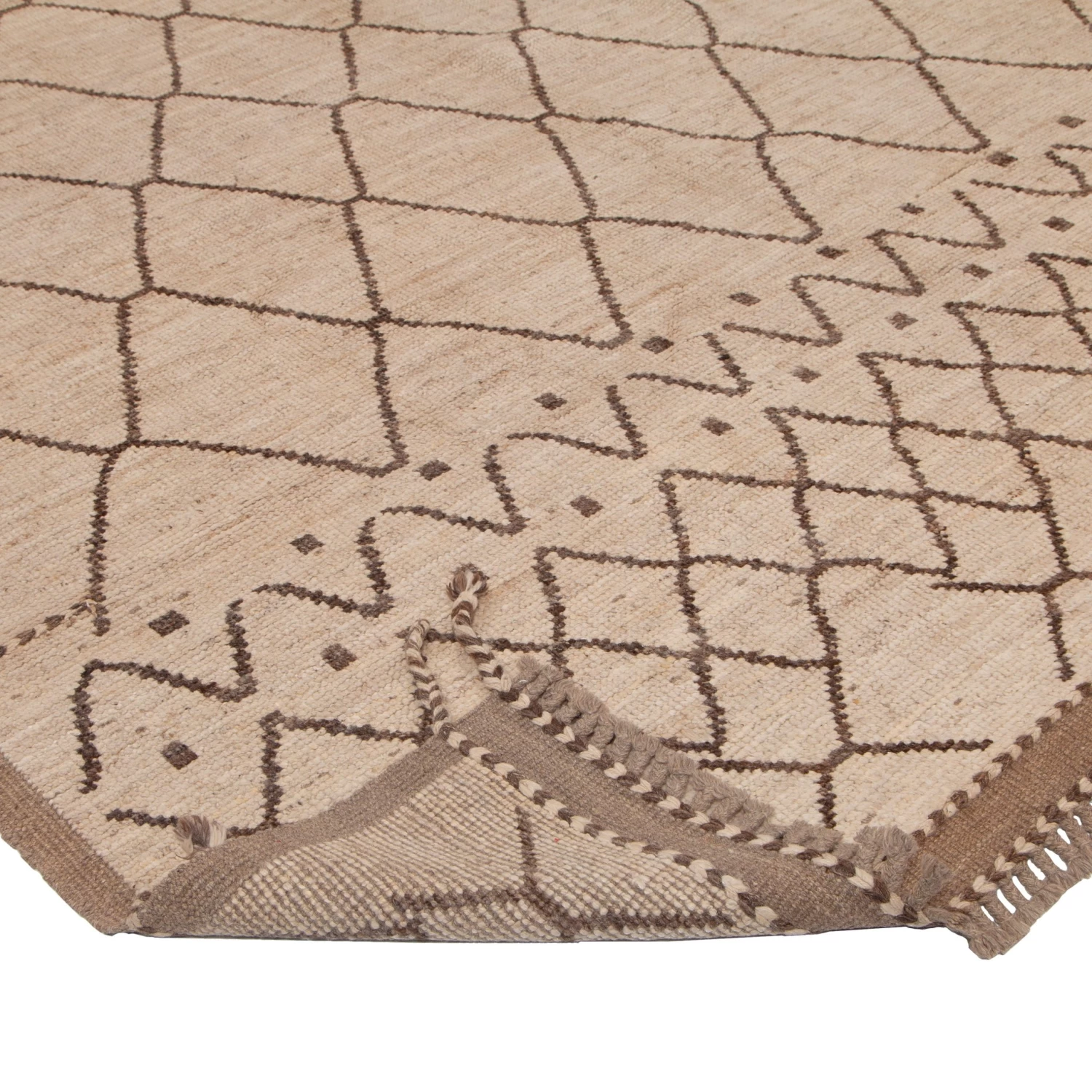 Brown Modern Wool Rug - 10'4'' X 14'3'' 6 Brown Modern Wool Rug - 10'4'' X 14'3'' - Image 4