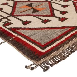 Red And Brown Modern Wool Rug - 8'10'' X 10'10'' 9 Red And Brown Modern Wool Rug - 8'10'' X 10'10'' -Home Comprehensive Shop 3029625 3