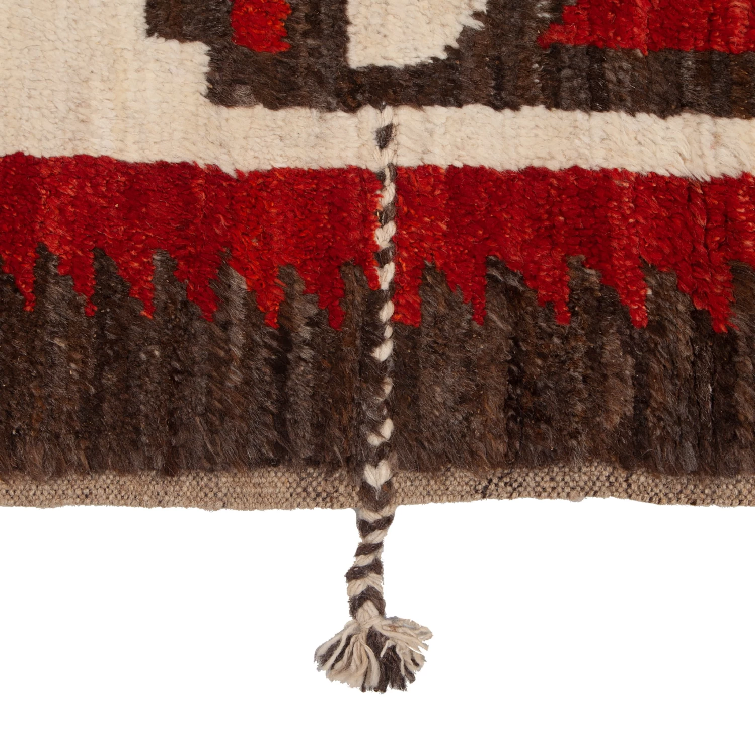 Red And Brown Modern Wool Rug - 8'10'' X 10'10'' 7 Red And Brown Modern Wool Rug - 8'10'' X 10'10'' - Image 5