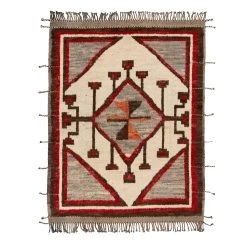 Red And Brown Modern Wool Rug - 8'4'' X 10'8''