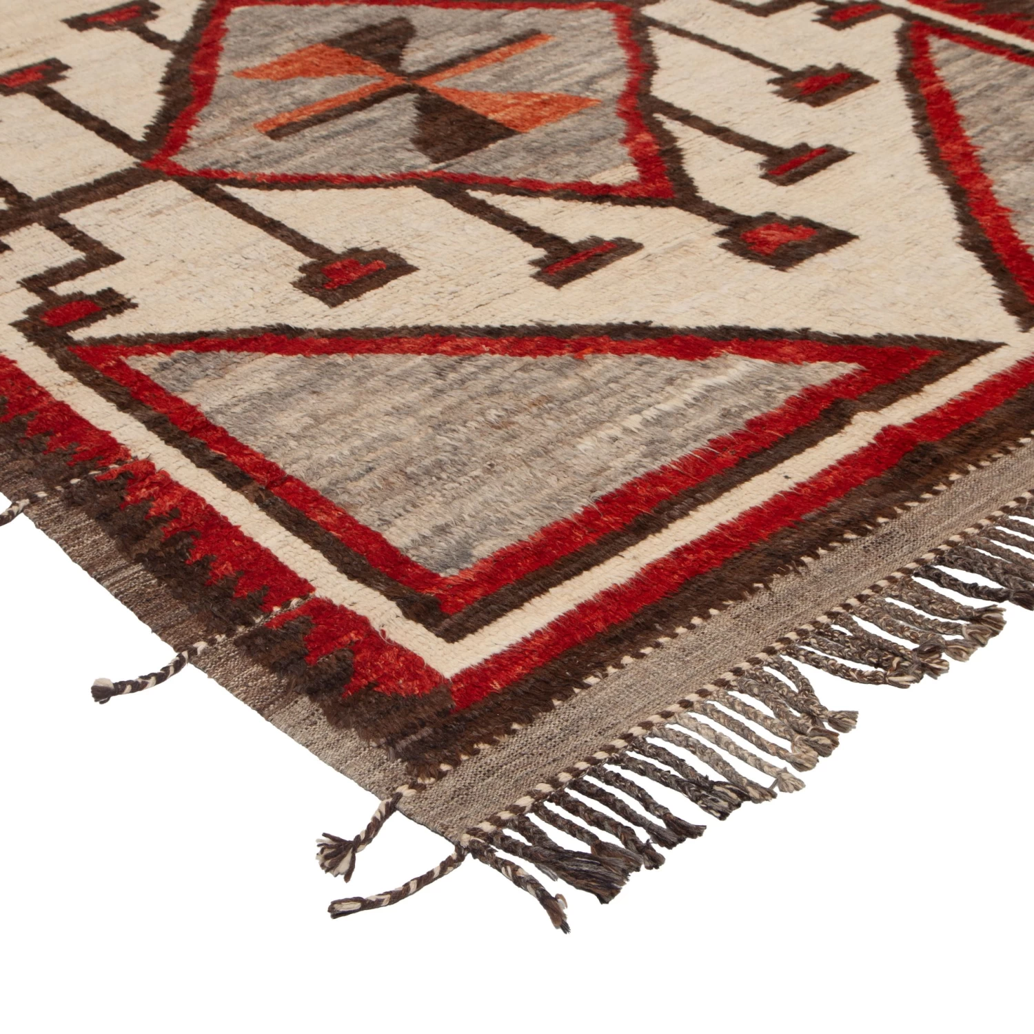 Red And Brown Modern Wool Rug - 8'4'' X 10'8'' 5 Red And Brown Modern Wool Rug - 8'4'' X 10'8'' - Image 3