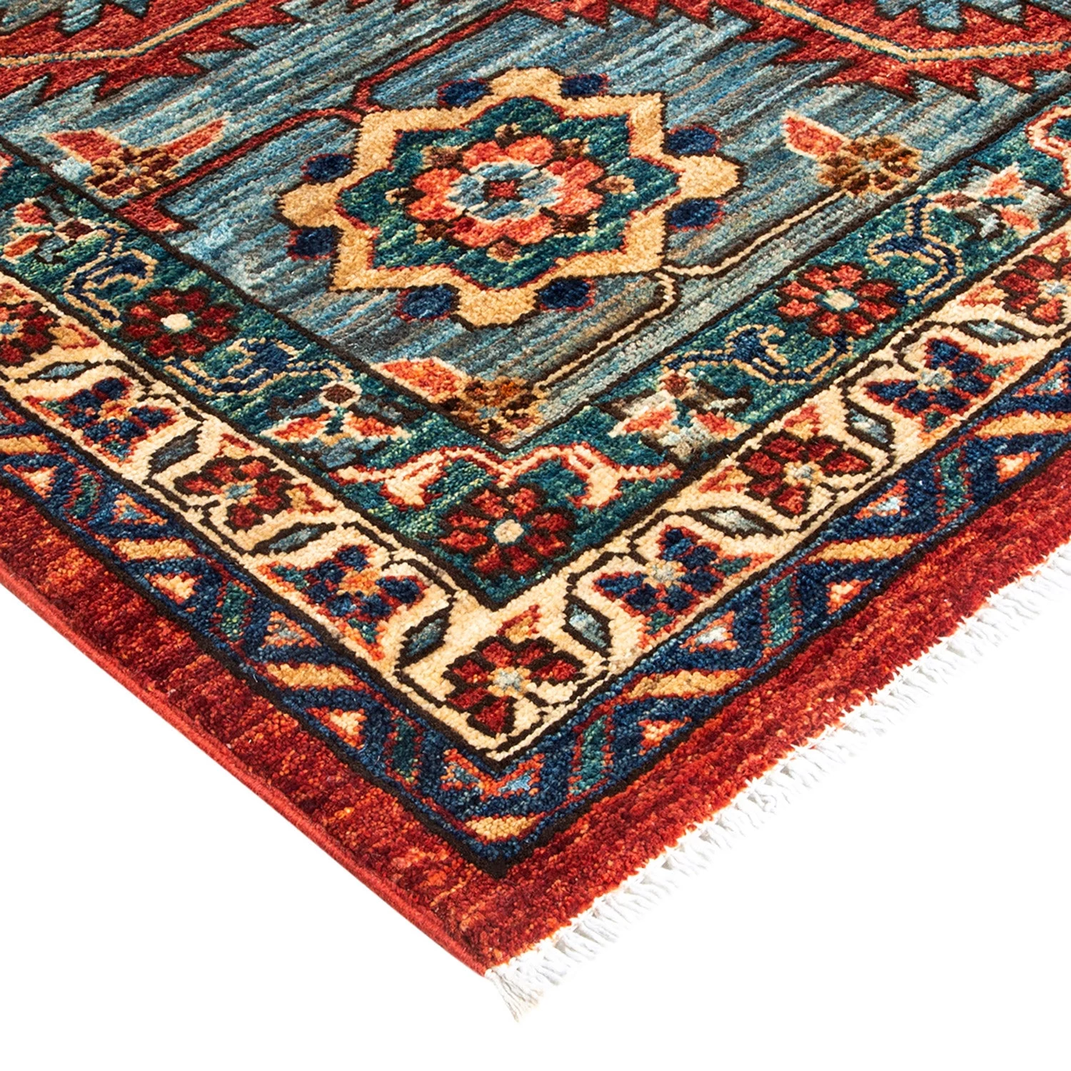 Red Traditional Wool Rug - 11'10" X 14'6" 4 Red Traditional Wool Rug - 11'10" X 14'6" - Image 2