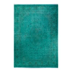 Green Overdyed Wool Rug - 10'1" X 14'5"