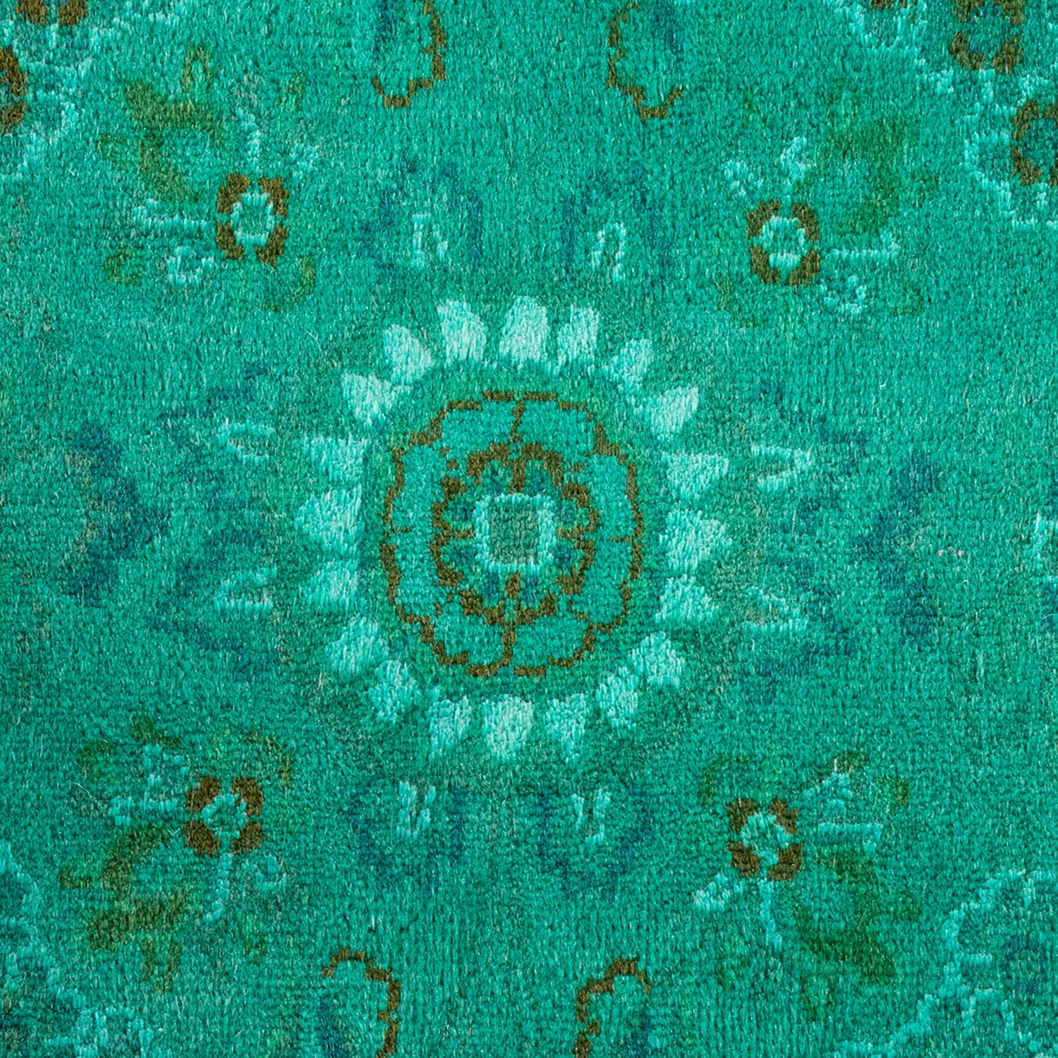 Green Overdyed Wool Rug - 10'1" X 14'5" 5 Green Overdyed Wool Rug - 10'1" X 14'5" - Image 3