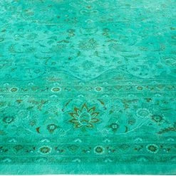 Green Overdyed Wool Rug - 10'1" X 14'5" 13 Green Overdyed Wool Rug - 10'1" X 14'5" -Home Comprehensive Shop 3030340 4