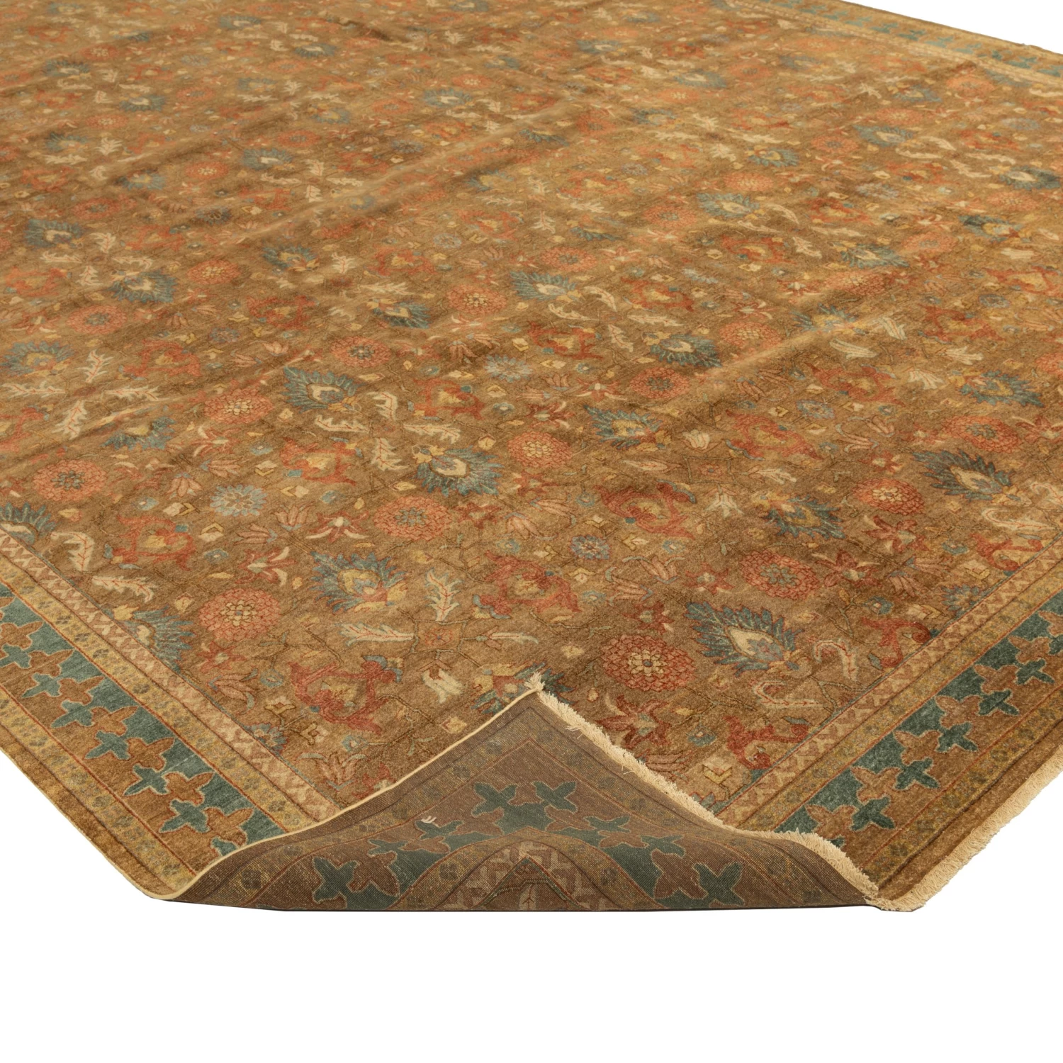 Gold Traditional Wool Rug - 11'7" X 18'1" 11 Gold Traditional Wool Rug - 11'7" X 18'1" - Image 9